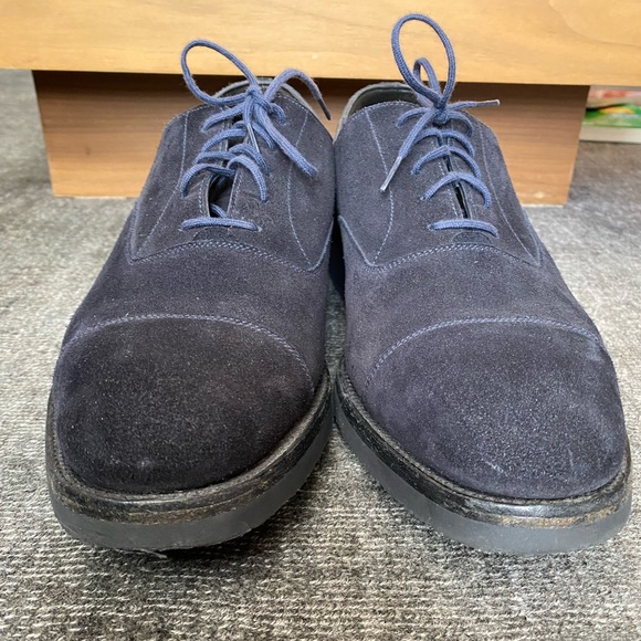 J.M. Weston 300 Navy Suede Oxfords Men’s Sz 8UK. - Picture 5 of 14